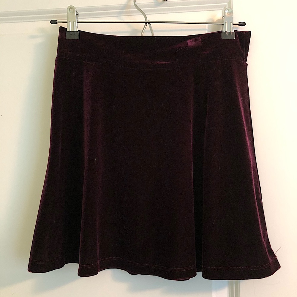 Pins and Needles purple velvet mini skirt size S